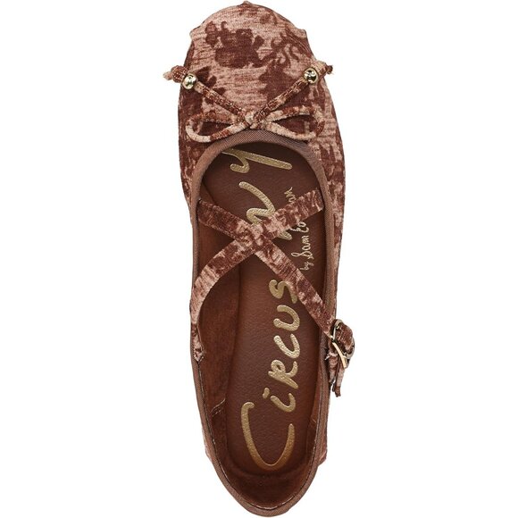 Circus NY by Sam Edelman Women's Cognac Multi Polyester Cross Strap Ballet Flat - Picture 5 of 6